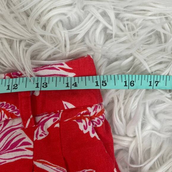 Joie High Waisted Cuffed Floral Linen Blend Shorts 6 - Picture 7 of 9